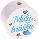 Perlina con motivo “Malý bráška” : bianco