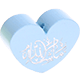 Perlina a forma di cuore con motivo "MashAllah" : azzurro bambino