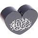 Perlina a forma di cuore con motivo "MashAllah" : grigio