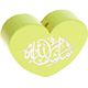 Perlina a forma di cuore con motivo "MashAllah" : limone
