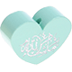 Perlina a forma di cuore con motivo "MashAllah" : menta