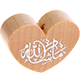 Perlina a forma di cuore con motivo "MashAllah" : naturale
