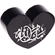 Perlina a forma di cuore con motivo "MashAllah" : nero