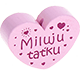 Perlina a forma di cuore con motivo "Miluju taťku" : rosa