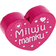 Perlina a forma di cuore con motivo "Miluju mamku" : rosa scuro