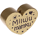 Perlina a forma di cuore con motivo "Miluju mamku" : oro