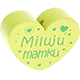 Perlina a forma di cuore con motivo "Miluju mamku" : limone