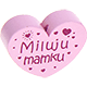 Perlina a forma di cuore con motivo "Miluju mamku" : rosa