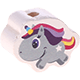 Motivperle Mini-Einhorn : weiß - grau