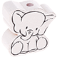 Perlina sagomata “Elefante” : bianco