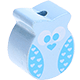 Motivperle Mini-Eule : babyblau