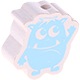 Motivperle Mini-Monster : weiß - babyblau
