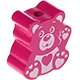 Motivperle Mini-Teddy : dunkelpink