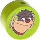 Perlina con motivo “Moppi” : verde giallo