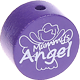 Perlina con motivo "mummy's angel" : blu viola