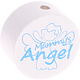 Perlina con motivo "mummy's angel" : bianco - azzurro cielo