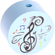 Perlina con motivo “Chiavi musicali” : azzurro bambino