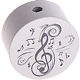 Perlina con motivo “Chiavi musicali” : grigio chiaro