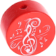 Perlina con motivo “Chiavi musicali” : rosso