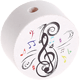Perlina con motivo “Chiavi musicali” : bianco