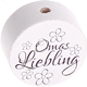 Perlina con motivo "Omas Liebling" : bianco - nero