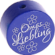 Perlina con motivo "Omas Liebling" : blu scuro