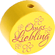 Perlina con motivo "Omas Liebling" : giallo