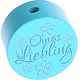 Perlina con motivo "Omas Liebling" : turchese chiaro