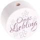 Perlina con motivo "Omas Liebling" : bianco - rosa scuro