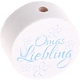 Perlina con motivo "Omas Liebling" : bianco - azzurro cielo