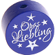 Perlina con motivo "Opas Liebling" : blu scuro