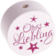 Perlina con motivo "Opas Liebling" : bianco - rosa scuro