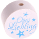 Perlina con motivo "Opas Liebling" : bianco - azzurro cielo