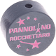 Motivperle "Pannolino Rocchettaro" (Italienisch) : grau - babyrosa