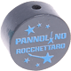 Motivperle "Pannolino Rocchettaro" (Italienisch) : grau - skyblau
