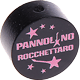 Motivperle "Pannolino Rocchettaro" (Italienisch) : schwarz - babyrosa