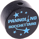 Motivperle "Pannolino Rocchettaro" (Italienisch) : schwarz - skyblau