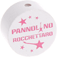 Motivperle "Pannolino Rocchettaro" (Italienisch) : weiß - babyrosa