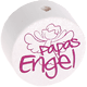 Perlina con motivo “Papas Engel” : bianco - rosa scuro