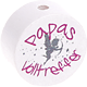 Perlina con motivo "Papas Volltreffer" : bianco - rosa scuro