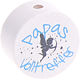 Perlina con motivo "Papas Volltreffer" : bianco - azzurro cielo