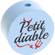 Motivperle "petit diable" (Französisch) : babyblau