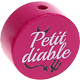 Motivperle "petit diable" (Französisch) : dunkelpink