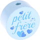 Motivperle "petit frère" (Französisch) : babyblau
