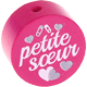 Motivperle "petite sœur" (Französisch) : dunkelpink
