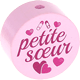 Motivperle "petite sœur" (Französisch) : rosa