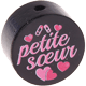 Motivperle "petite sœur" (Französisch) : schwarz
