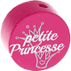 Motivperle "petite princesse" (Französisch) : dunkelpink