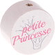 Motivperle "petite princesse" (Französisch) : weiß - babyrosa