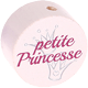 Motivperle "petite princesse" (Französisch) : weiß - dunkelpink